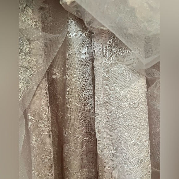 MAC DUGGAL Lace Tulle A Line Midi Dress in Vintage Lilac Size 6 Style 30681 NWT - Picture 11 of 14